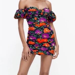 Floral Off-Shoulder Mini Dress